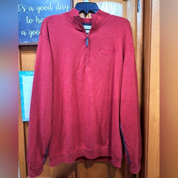 Tehama Men's Red 100% cotton Sweater in a men's size large. Pre-loved - Picture 1 of 9